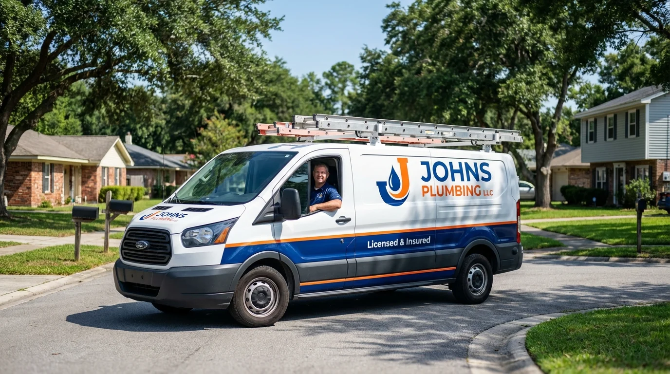 Johns Plumbing LLC service van in Huachuca City, AZ