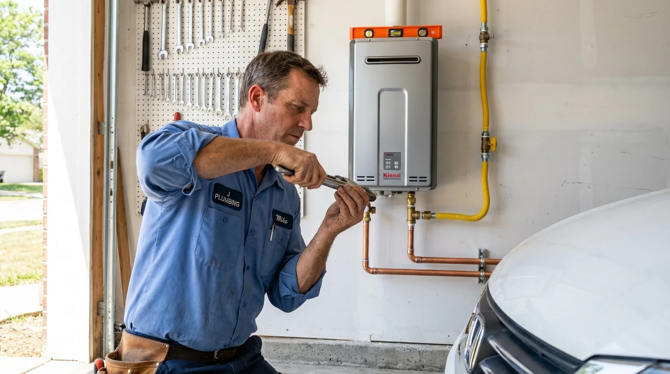 Tankless water heater installation by a Johns Plumbing LLC plumber in Huachuca City